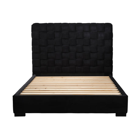 Dahlia Black Velvet Fabric Bed Frame - FurniComp