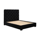 Dahlia Black Velvet Fabric Bed Frame - FurniComp