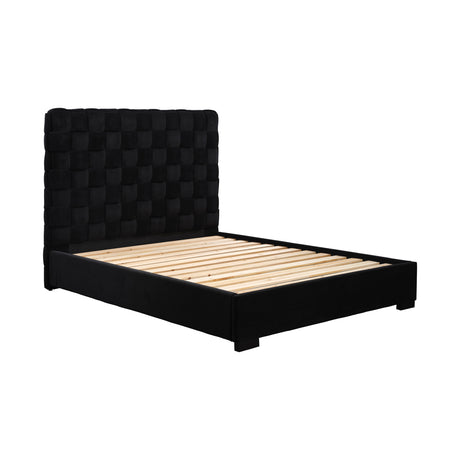 Dahlia Black Velvet Fabric Bed Frame - FurniComp