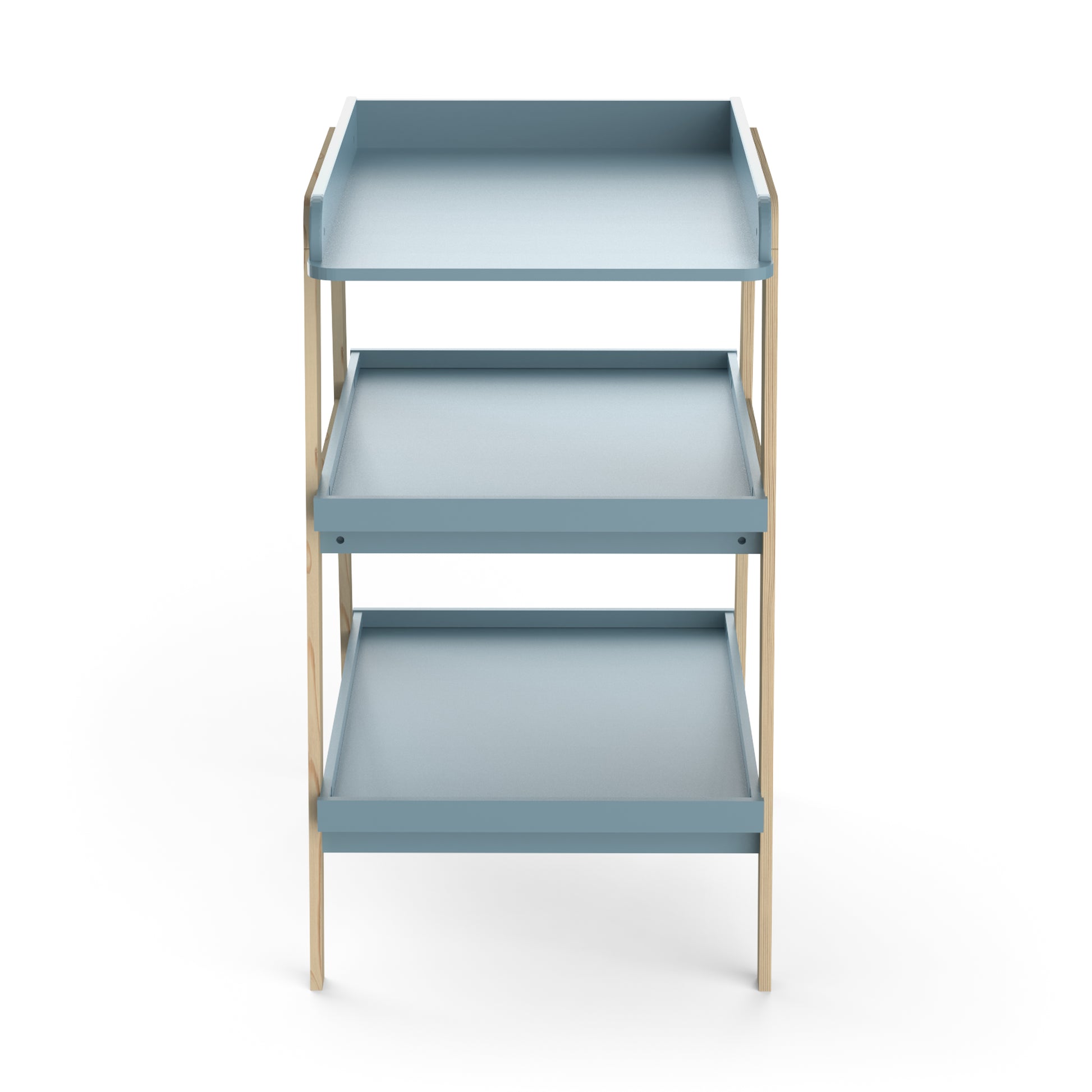 Daisy 3-Tier Open Baby Changing Unit- Blue & Oak - FurniComp