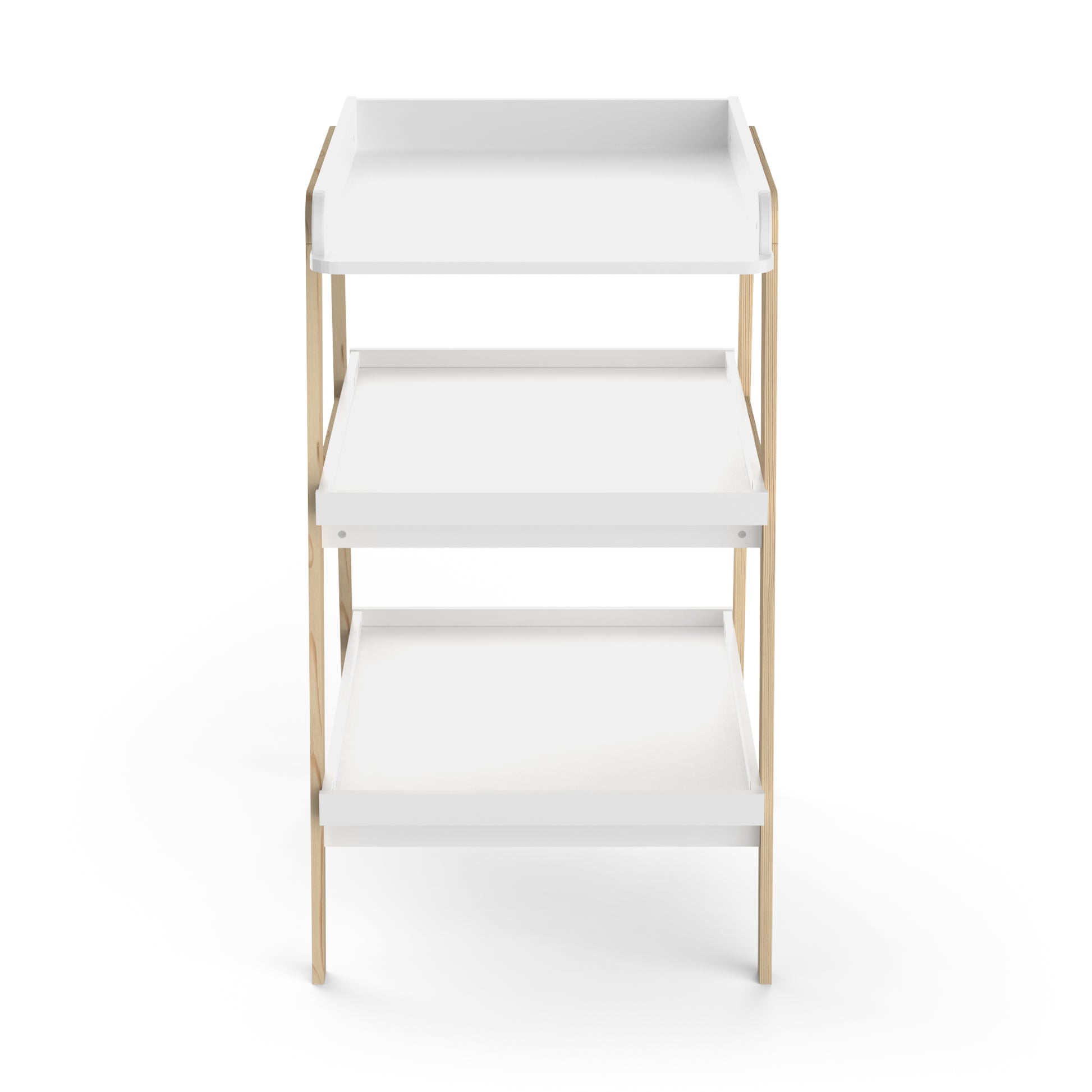 Daisy 3 Tier Open Baby Changing Unit- White & Oak - FurniComp