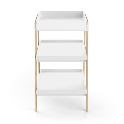 Daisy 3 Tier Open Baby Changing Unit- White & Oak - FurniComp