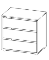 Dallas Universal 3 Drawers Matt White 60cm Internal Chest of Drawers for Wardrobes - FurniComp