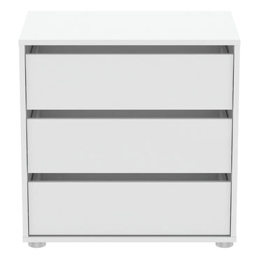 Dallas Universal 3 Drawers Matt White 60cm Internal Chest of Drawers for Wardrobes - FurniComp