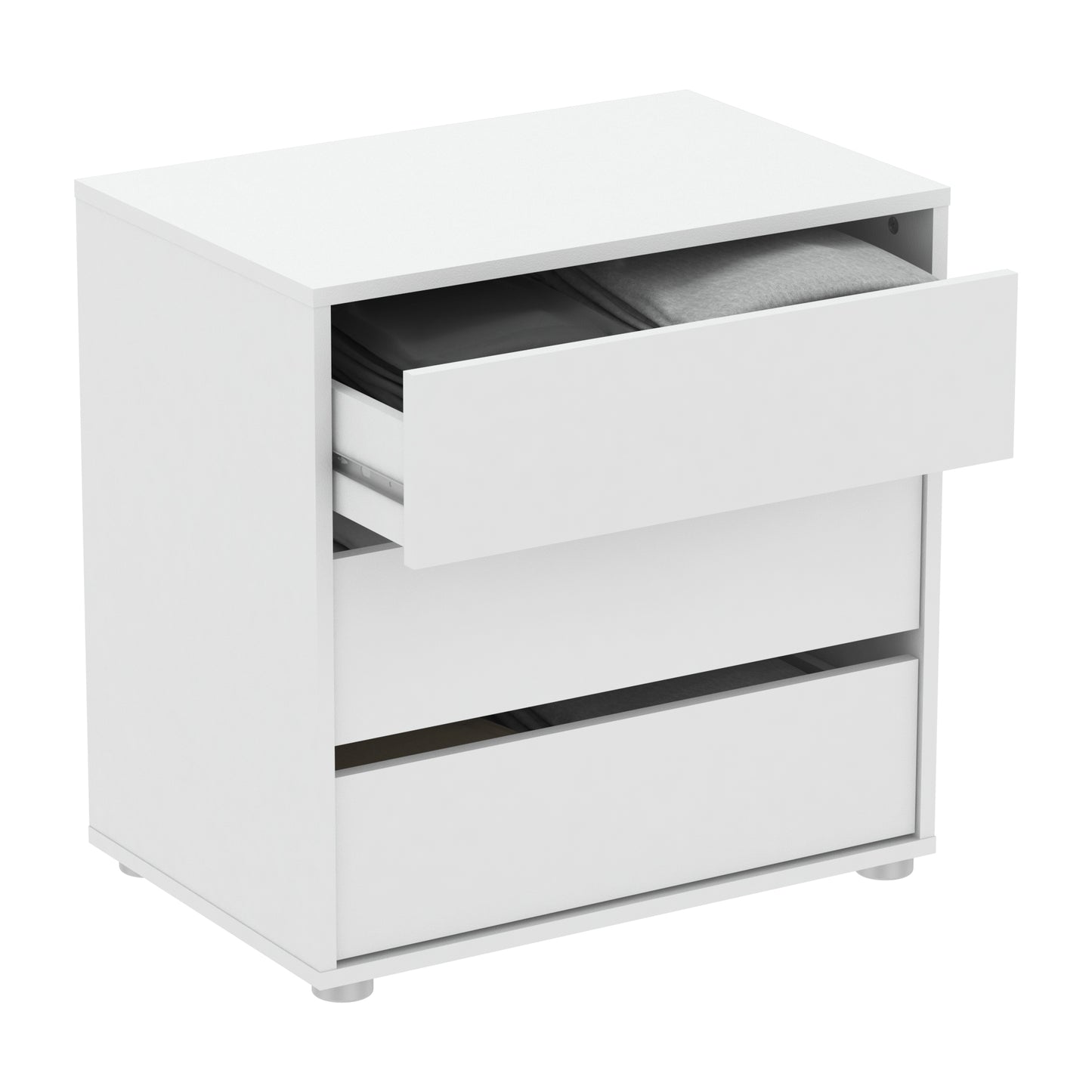 Dallas Universal 3 Drawers Matt White 60cm Internal Chest of Drawers for Wardrobes - FurniComp