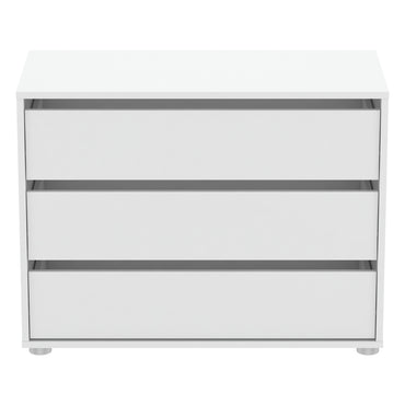 Dallas Universal 3 Drawers Matt White 80cm Large Internal Chest of Drawers for Wardrobes - FurniComp