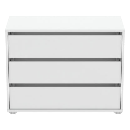 Dallas Universal 3 Drawers Matt White 80cm Large Internal Chest of Drawers for Wardrobes - FurniComp