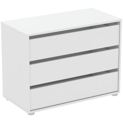 Dallas Universal 3 Drawers Matt White 80cm Large Internal Chest of Drawers for Wardrobes - FurniComp