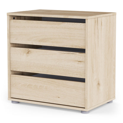 Dallas Universal 3 Drawers Royal Oak 60cm Internal Chest of Drawers for Wardrobes - FurniComp