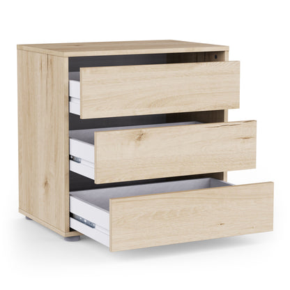 Dallas Universal 3 Drawers Royal Oak 60cm Internal Chest of Drawers for Wardrobes - FurniComp