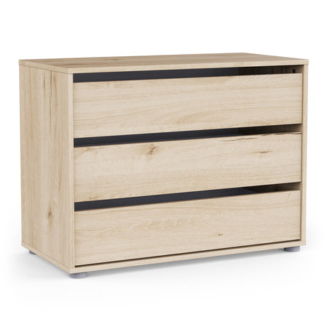Dallas Universal 3 Drawers Royal Oak 80cm Large Internal Chest of Drawers for Wardrobes - FurniComp