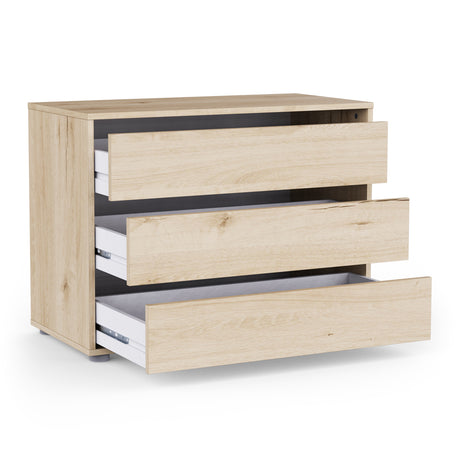 Dallas Universal 3 Drawers Royal Oak 80cm Large Internal Chest of Drawers for Wardrobes - FurniComp
