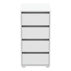 Dallas Universal 4 Drawers Matt White 40cm Tall Narrow Internal Chest of Drawers for Wardrobes - FurniComp