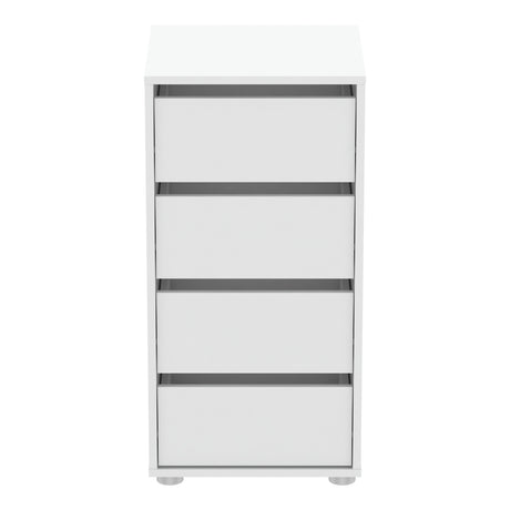 Dallas Universal 4 Drawers Matt White 40cm Tall Narrow Internal Chest of Drawers for Wardrobes - FurniComp
