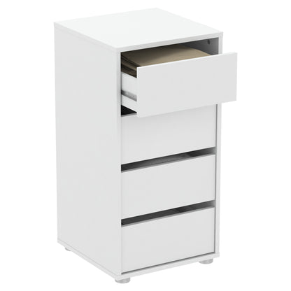 Dallas Universal 4 Drawers Matt White 40cm Tall Narrow Internal Chest of Drawers for Wardrobes - FurniComp