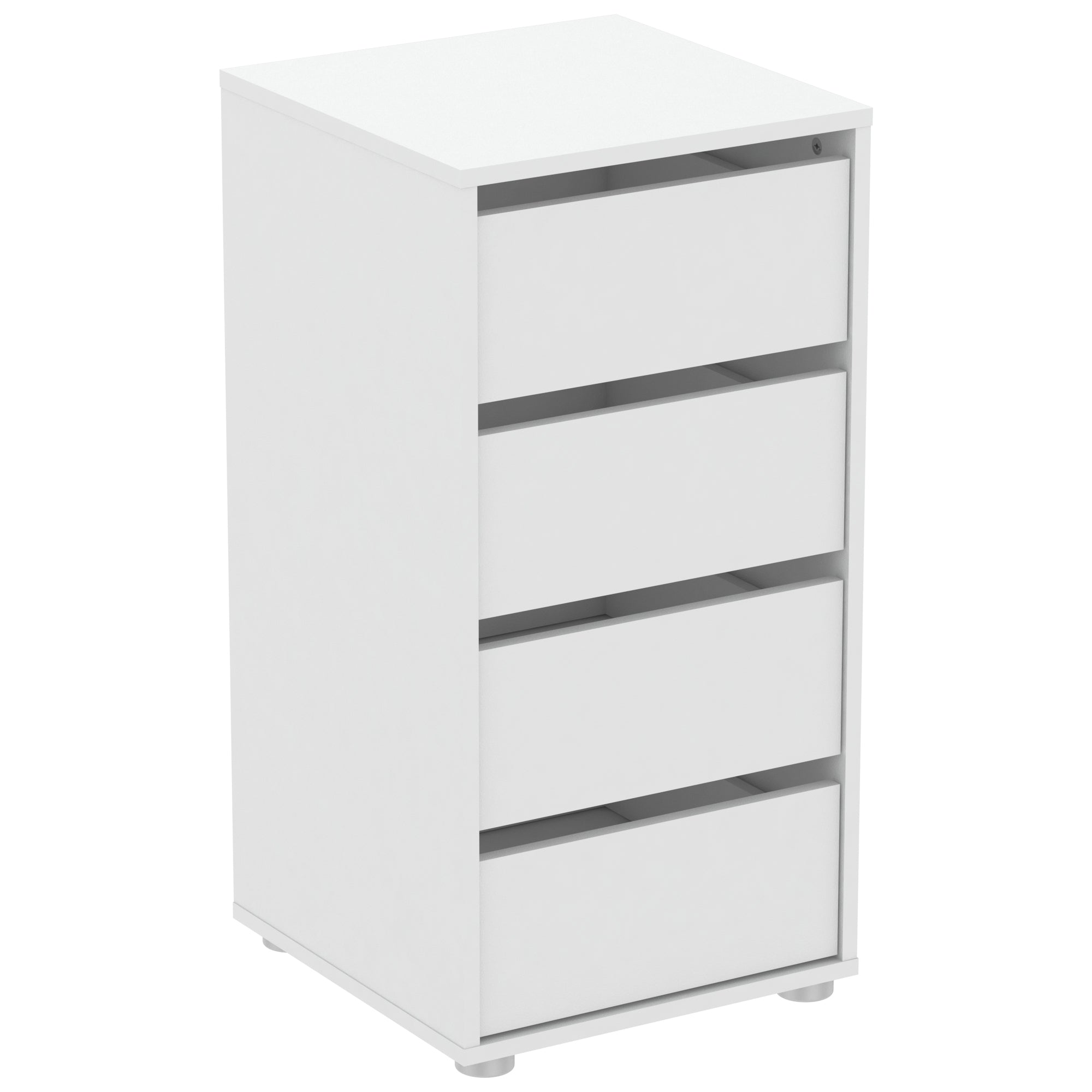 Dallas Universal 4 Drawers Matt White 40cm Tall Narrow Internal Chest of Drawers for Wardrobes - FurniComp