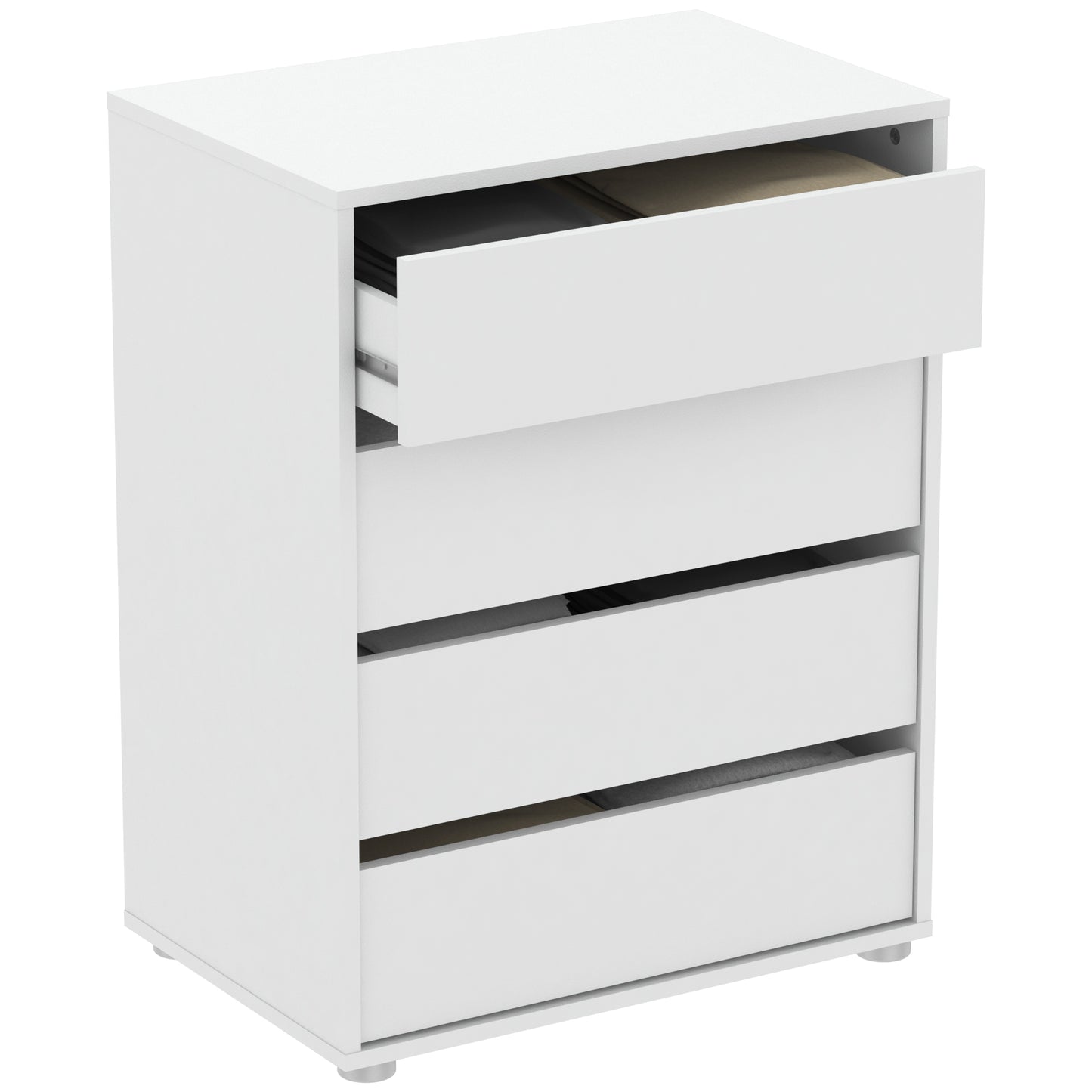 Dallas Universal 4 Drawers Matt White 60cm Large Internal Chest of Drawers for Wardrobes - FurniComp