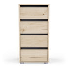 Dallas Universal 4 Drawers Royal Oak 40cm Tall Narrow Internal Chest of Drawers for Wardrobes - FurniComp