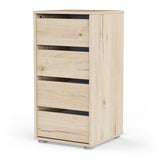 Dallas Universal 4 Drawers Royal Oak 40cm Tall Narrow Internal Chest of Drawers for Wardrobes - FurniComp