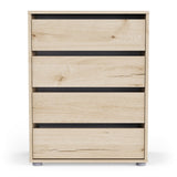 Dallas Universal 4 Drawers Royal Oak 60cm Large Internal Chest of Drawers for Wardrobes - FurniComp