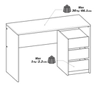 Detroit White and Artisan Oak 3 Drawer Office Desk Study Table - FurniComp
