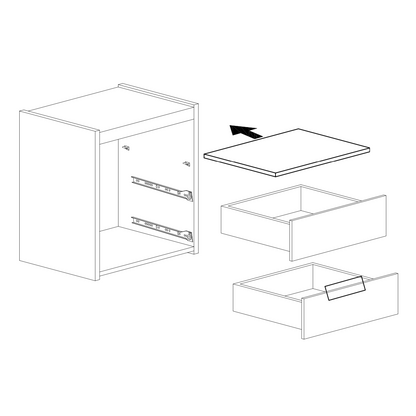 Dune 2 Drawer Bedside Table - White High Gloss - FurniComp