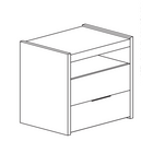 Dune 2 Drawer Bedside Table - White High Gloss - FurniComp