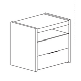 Dune 2 Drawer Bedside Table - White High Gloss - FurniComp