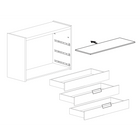 Dune 3 Drawer 110cm Chest of Drawers - White High Gloss - FurniComp