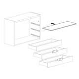 Dune 3 Drawer 110cm Chest of Drawers - White High Gloss - FurniComp