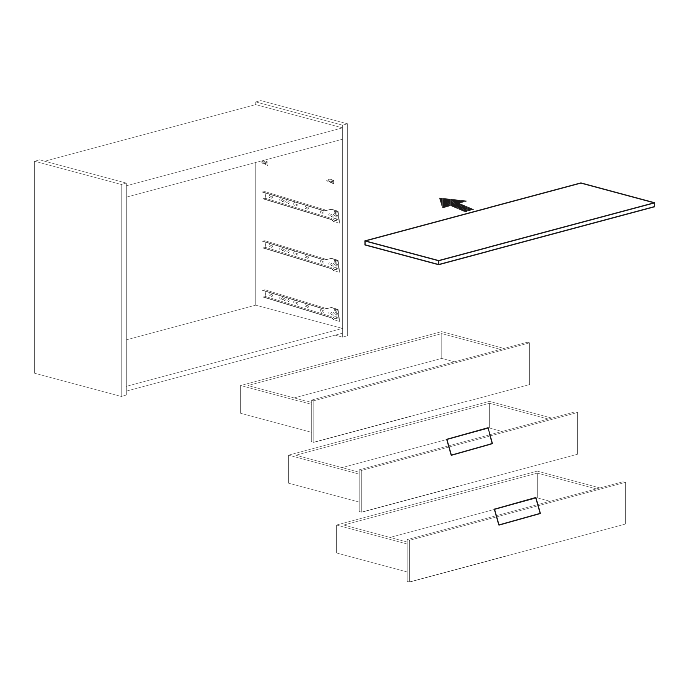 Dune 3 Drawer 110cm Chest of Drawers - White High Gloss - FurniComp