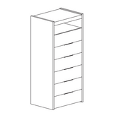Dune 6 Drawer 50cm Tall Chest of Drawers - White High Gloss - FurniComp
