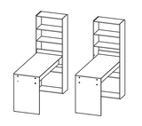 Echo Corner Office Desk with Bookcase - Matt White & Oak - FurniComp