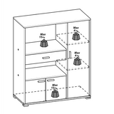 Eden Kitchen Microwave Storage Cabinet - Matt White & Black - FurniComp