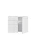 Ella White Gloss 1 Door 4 Drawer Compact Sideboard - FurniComp