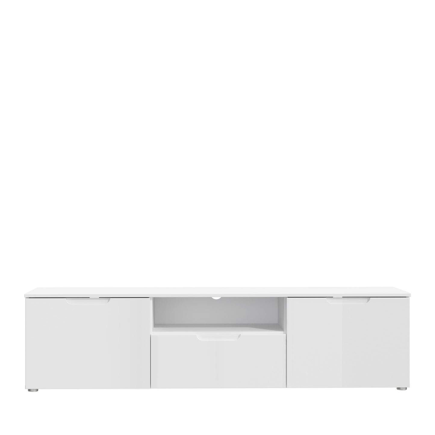 Ella 2 Door 1 Drawer White Gloss TV Unit - FurniComp