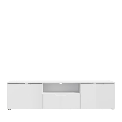 Ella 2 Door 1 Drawer White Gloss TV Unit - FurniComp