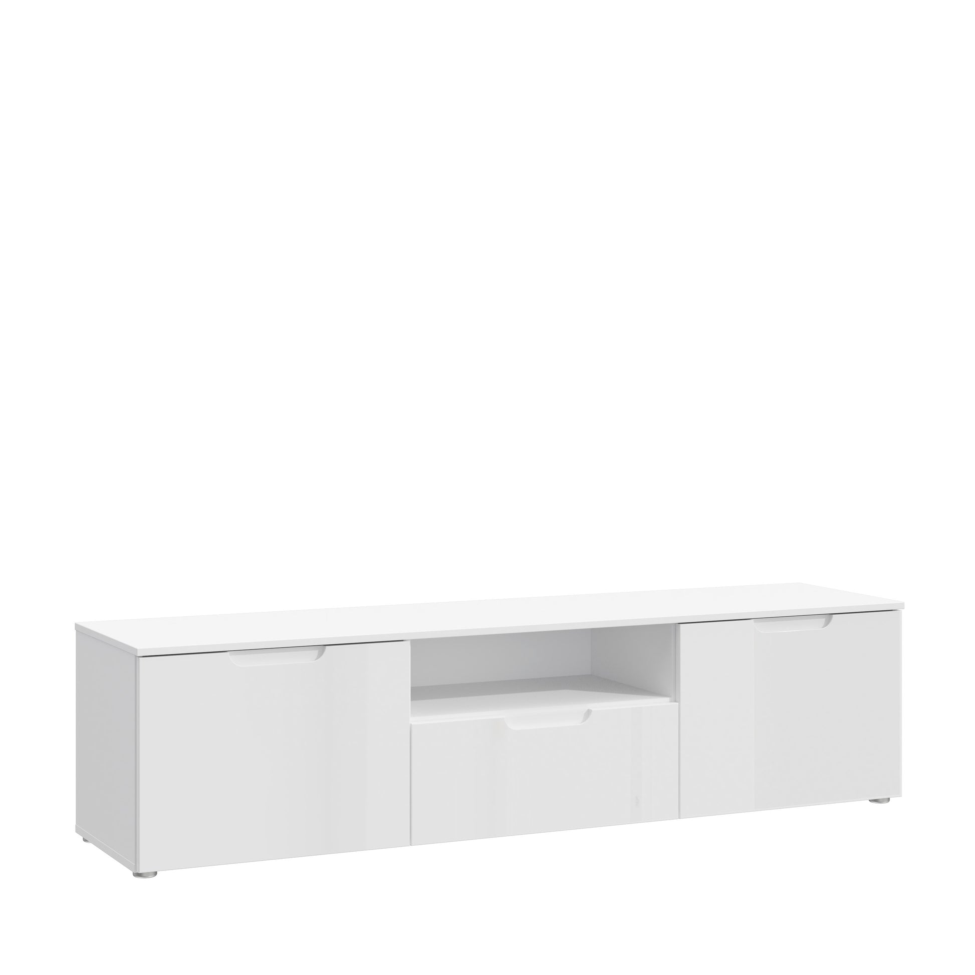 Ella 2 Door 1 Drawer White Gloss TV Unit - FurniComp