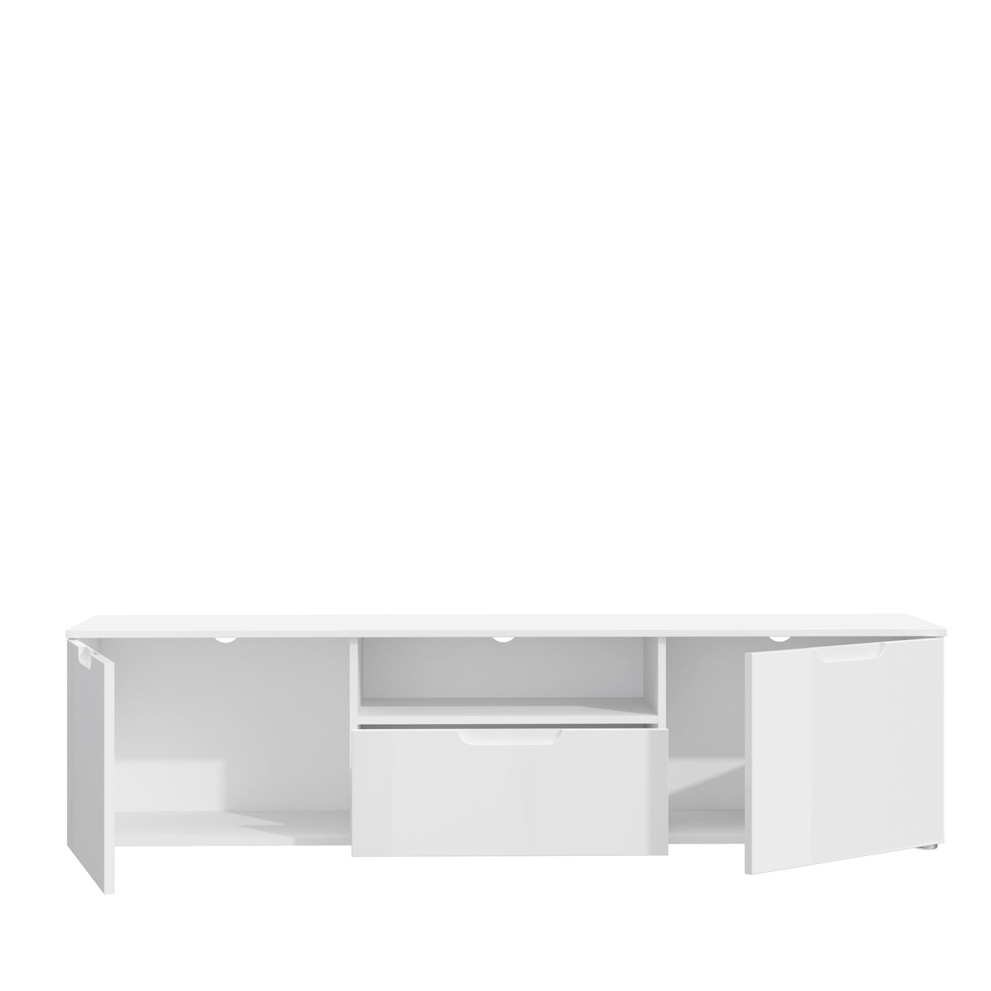 Ella 2 Door 1 Drawer White Gloss TV Unit - FurniComp