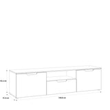 Ella 2 Door 1 Drawer White Gloss TV Unit - FurniComp
