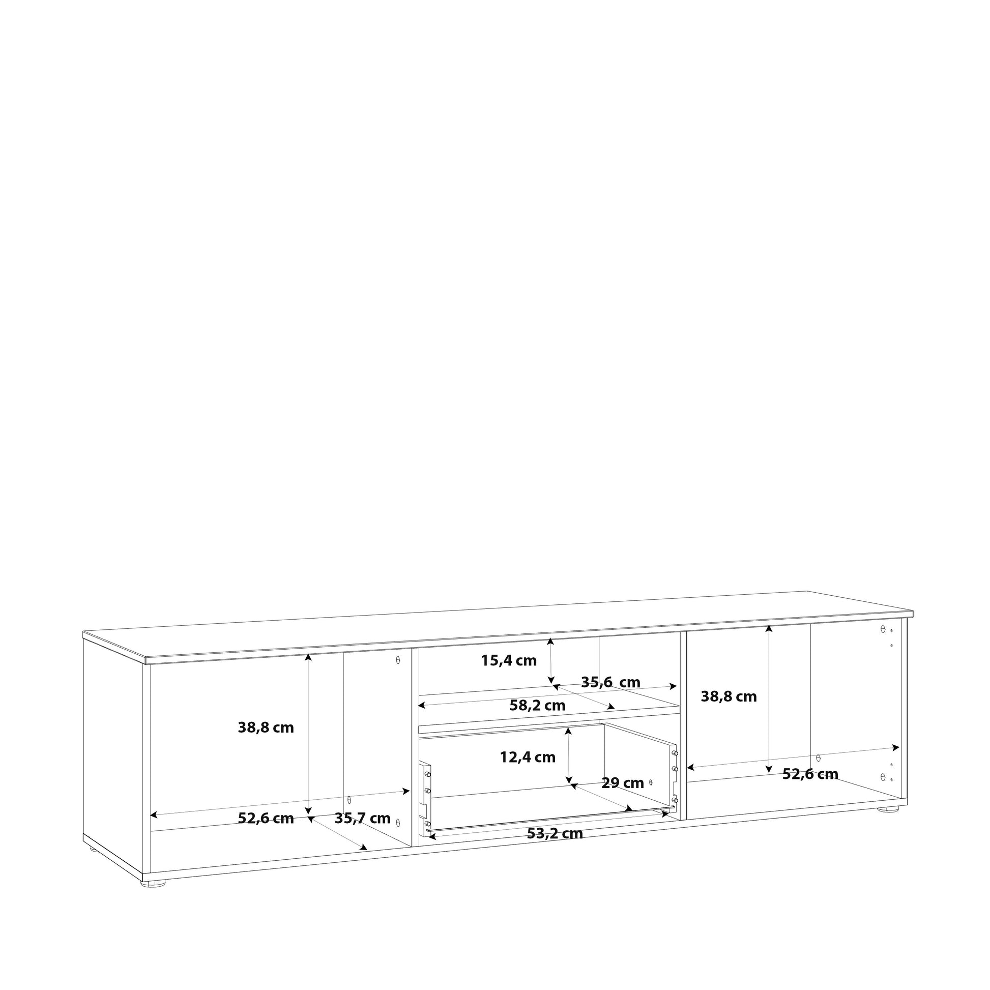 Ella 2 Door 1 Drawer White Gloss TV Unit - FurniComp