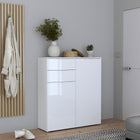 Ella White Gloss 2 Door 2 Drawer Tall Sideboard - FurniComp