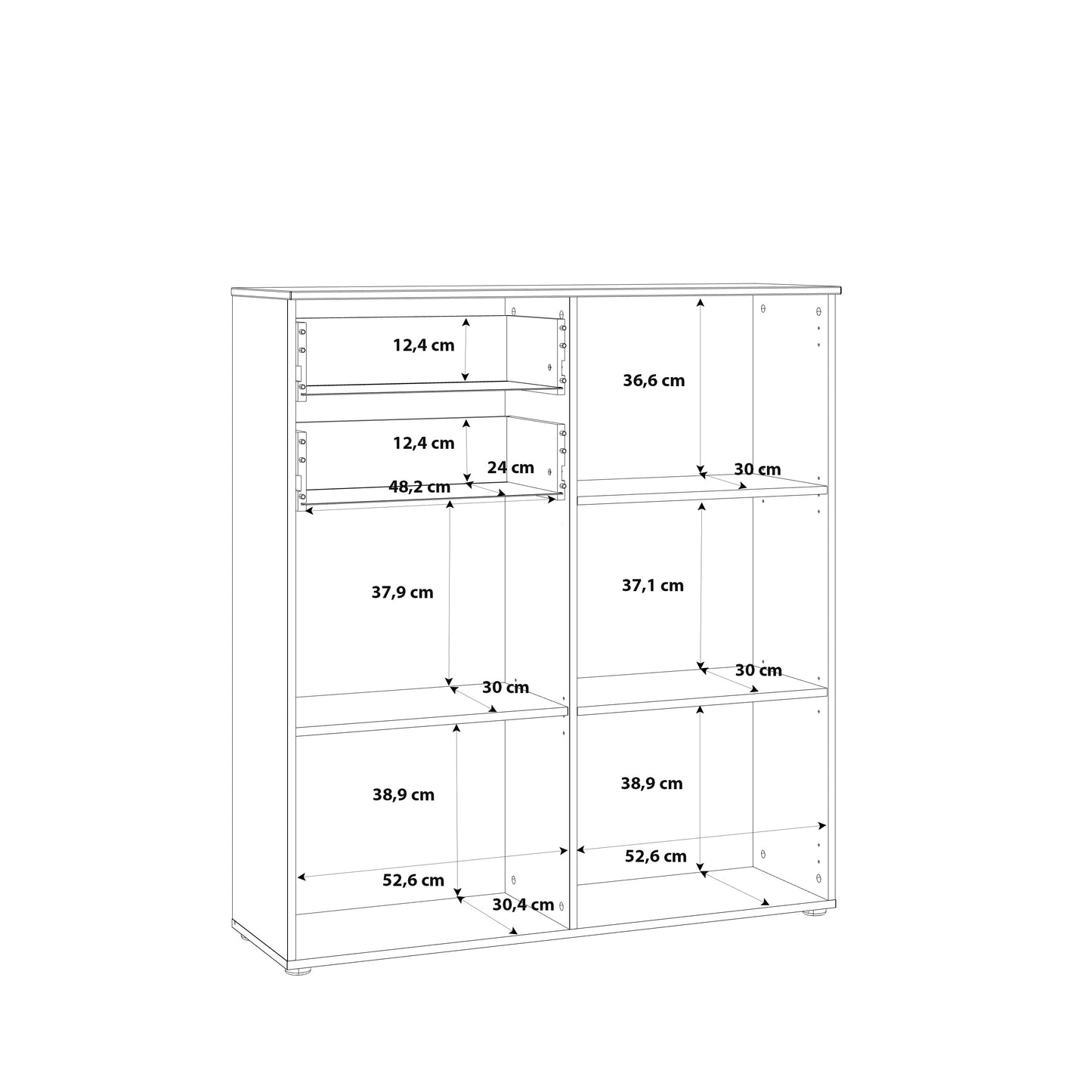 Ella White Gloss 2 Door 2 Drawer Tall Sideboard - FurniComp