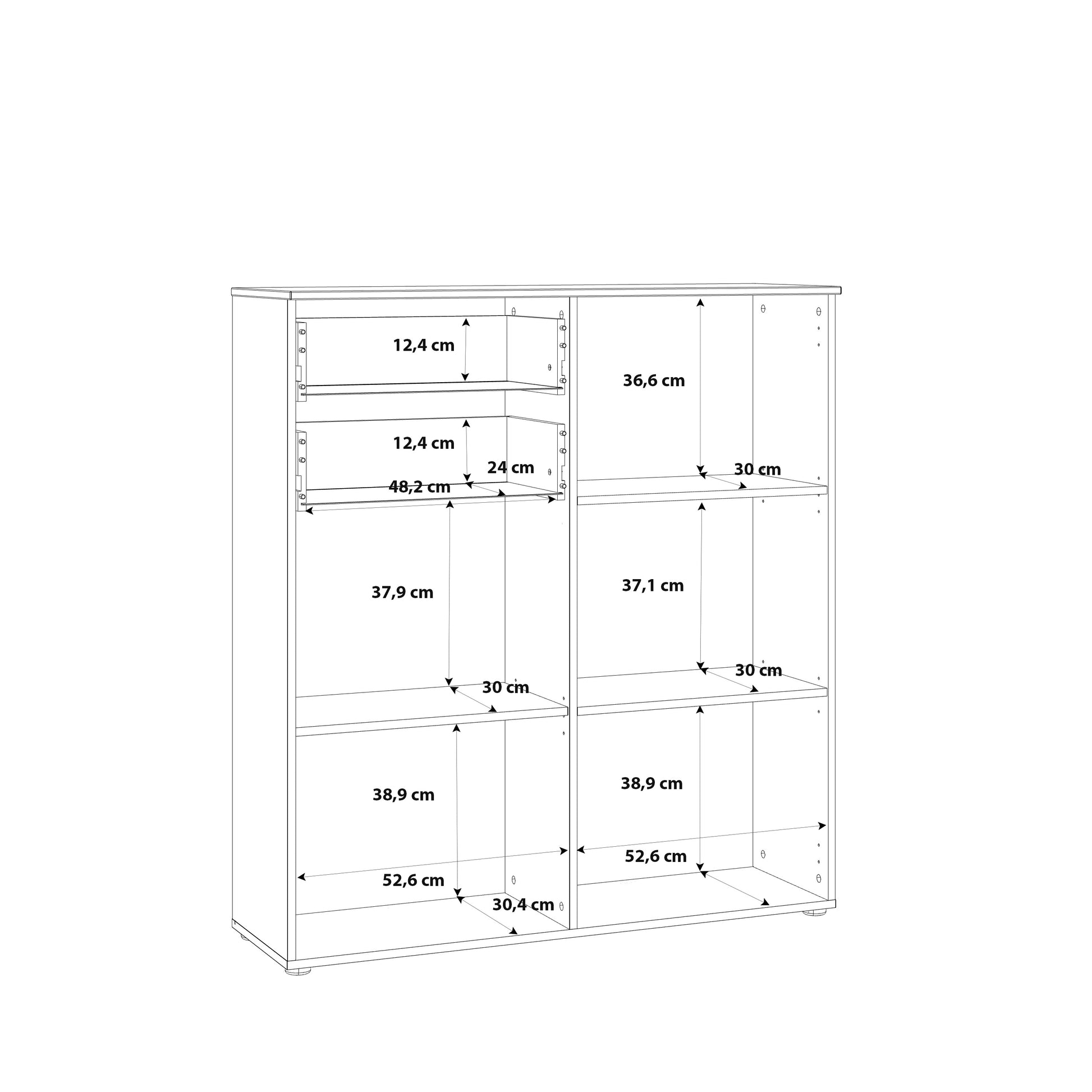 Ella White Gloss 2 Door 2 Drawer Tall Sideboard - FurniComp