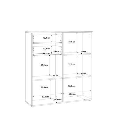 Ella White Gloss 2 Door 2 Drawer Tall Sideboard - FurniComp