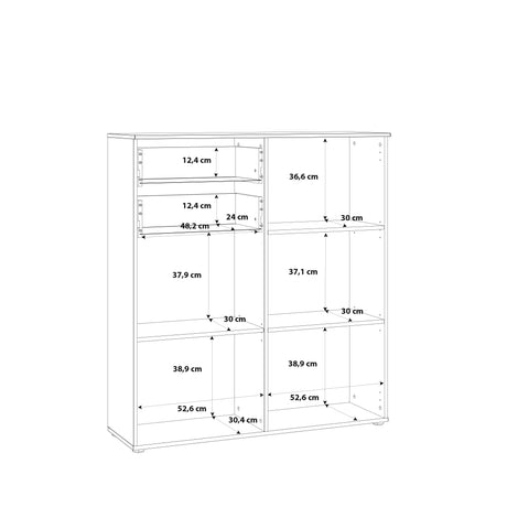 Ella White Gloss 2 Door 2 Drawer Tall Sideboard - FurniComp