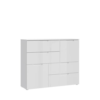 Ella 2 Door 4 Drawer Small White Gloss Sideboard - FurniComp