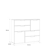 Ella 2 Door 4 Drawer Small White Gloss Sideboard - FurniComp