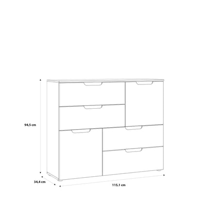 Ella 2 Door 4 Drawer Small White Gloss Sideboard - FurniComp