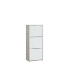 Ella 3 Drawer Small White Gloss and Oak Shoe Cabinet - FurniComp